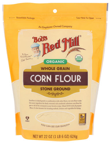 Bob's Red Mill Organic Corn Flour Whole Grain 22oz 4ct