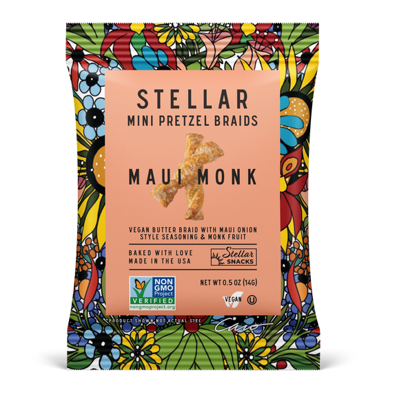 Wholesale Stellar Pretzel Braids Maui Monk Original Snack 5 OZ- Bulk