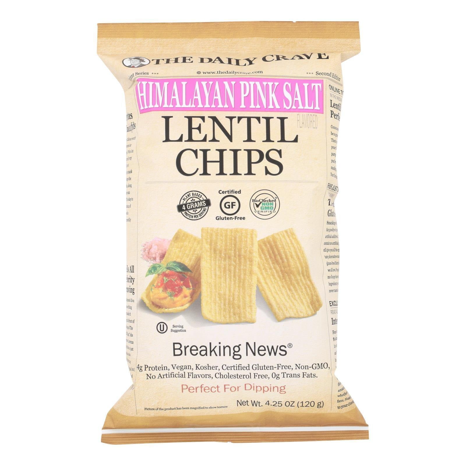 The Daily Crave Lentil Chips Himalayan Pink Salt 4.25 Oz