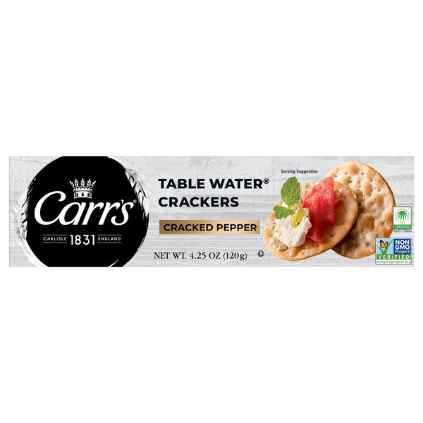 Wholesale Carr's Table Water Crackers Cracked Pepper 4.25 oz-12ct Case Bulk