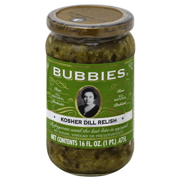 Bubbies Relish Kosher Dill 16 oz Jar