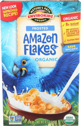 Natures Path Organic Amazon Frosted Flakes Gluten Free 11.5oz 12ct