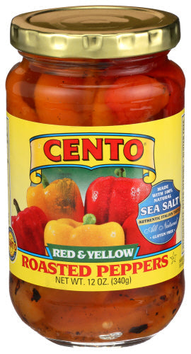 Cento Red and Yellow Roasted Peppers 12oz 12ct