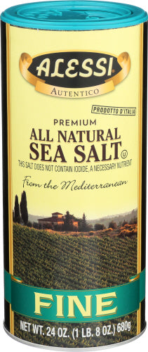 Alessi 100% Natural Fine Sea Salt 24 oz Can