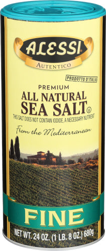 Wholesale Alessi 100% Natural Fine Sea Salt 24 oz Can- Bulk