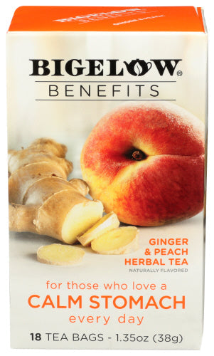 Bigelow Benefits Herbal Tea Ginger & Peach 1.35oz 6ct