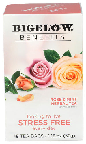 Bigelow Benefits Decaf Rose Mint Tea Bags 1.15oz 6ct