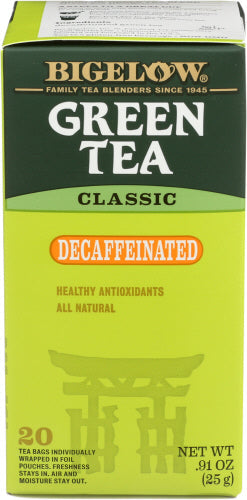 Wholesale Bigelow Green Tea Classic Decaffeinated 91oz 6ct-6.0ct Case Bulk