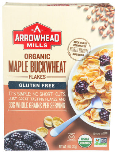 Arrowhead Mills Organic Cereal Gluten Free Flakes Maple Buckwheat 10oz 6ct