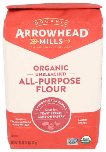 Arrowhead Mills Organic White Flour Unbleached 80 Oz Bag