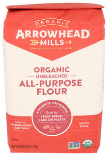 Wholesale Arrowhead Mills Organic White Flour Unbleached 80 Oz Bag- Bulk