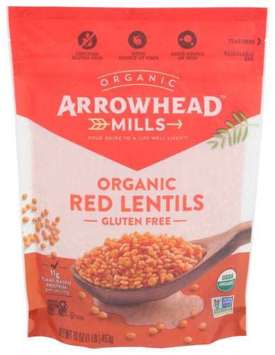Arrowhead Mills Organic Red Lentils 16oz 6ct