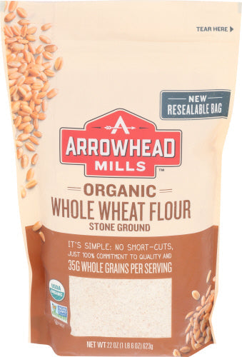 Arrowhead Mills Organic Whole Wheat Flour Stone Ground 22 Oz Bag