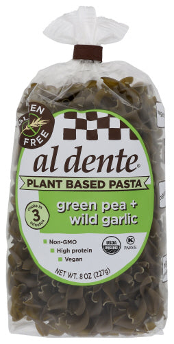 Al Dente Green Pea Wild Garlic Plant Based Pasta 8oz 6ct