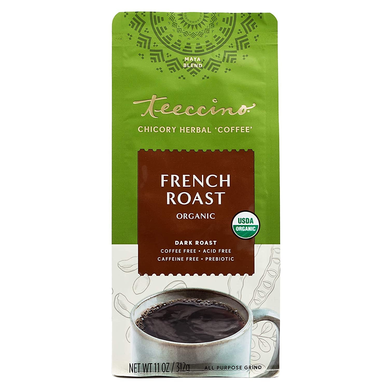 Teeccino Organic Herbal Coffee Maya French Roast 11 Oz