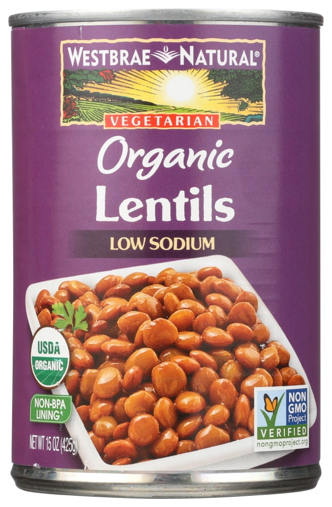 Westbrae Foods Organic Lentil Beans Low Sodium 15 Oz Can