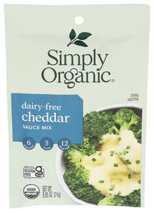 Wholesale Simply Organic Dairy-Free Cheddar Sauce Mix 0.85 Oz Bag- Bulk
