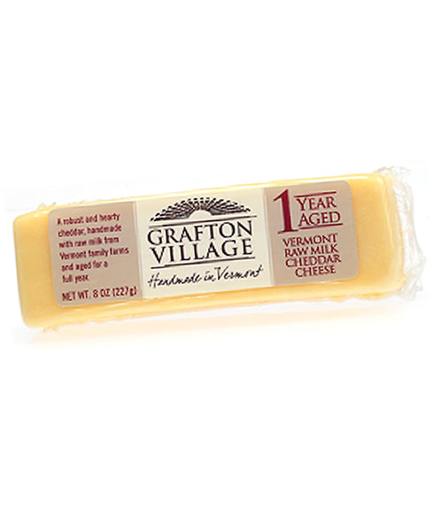 Wholesale Grafton Village Cheese Bar 1 Year aged 8 oz-12ct Case Bulk