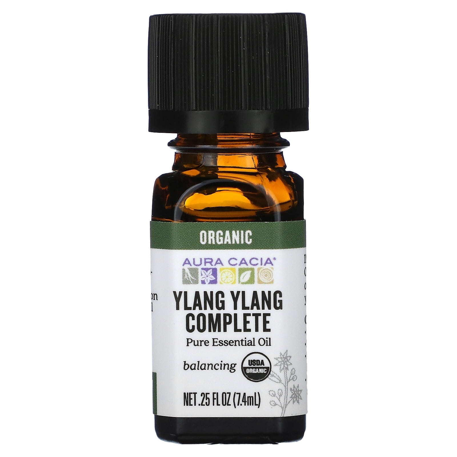Aura Cacia Ylang Ylang Complete Essential Oil 0.25 Fl Oz Bottle