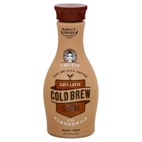 Califia Farms Cafe Latte Cold Brew Coffee with Almond Milk 48 Fl Oz Bottle