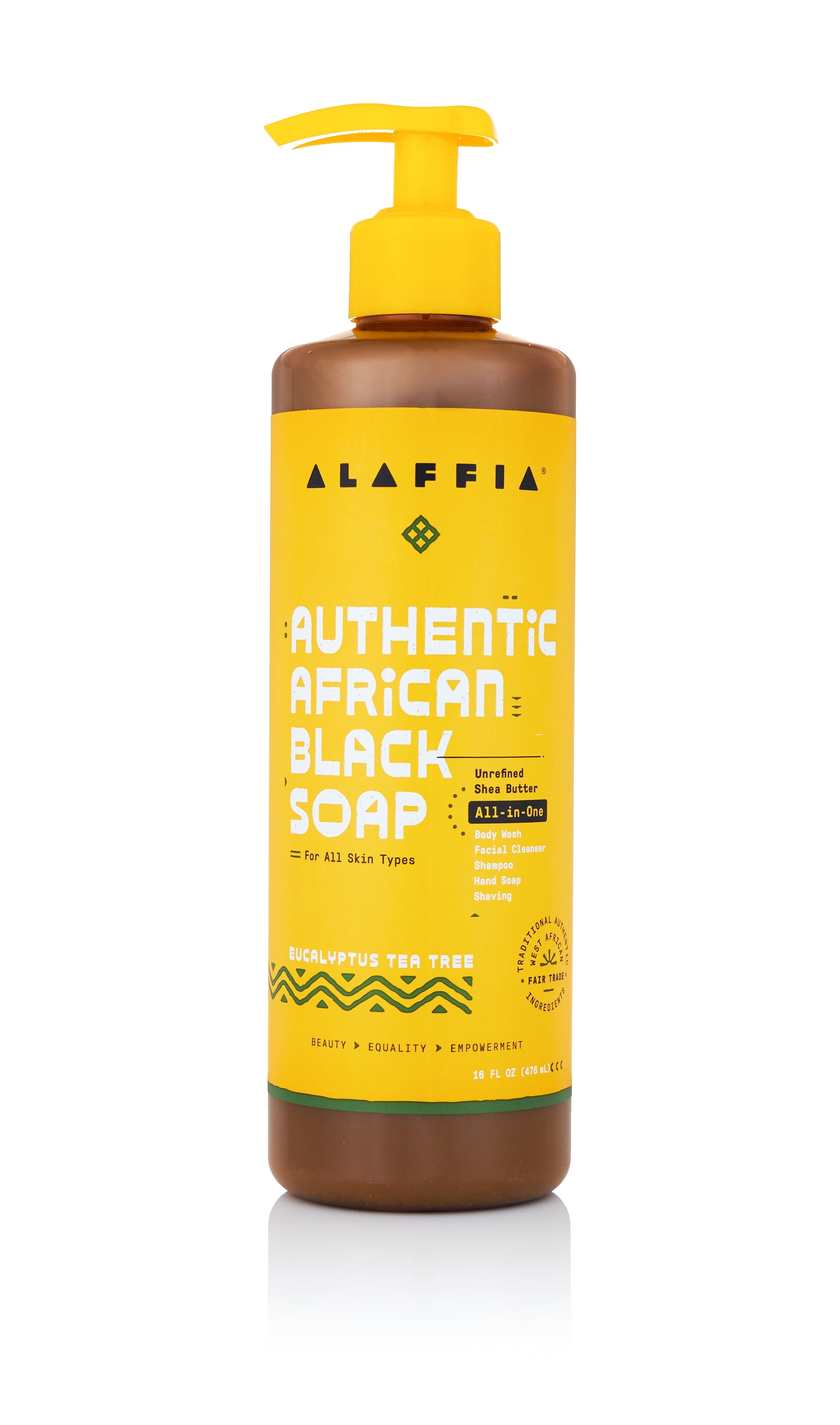 Alaffia, Authentic African Black Soap, Eucalyptus Tea Tree, 16 oz Bottle