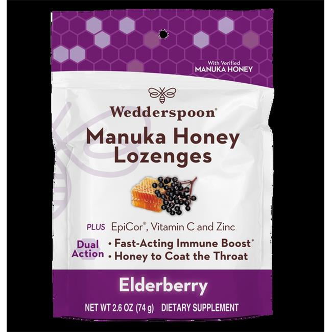 Wedderspoon Manuka Honey Lozenges Elderberry 2.6 oz