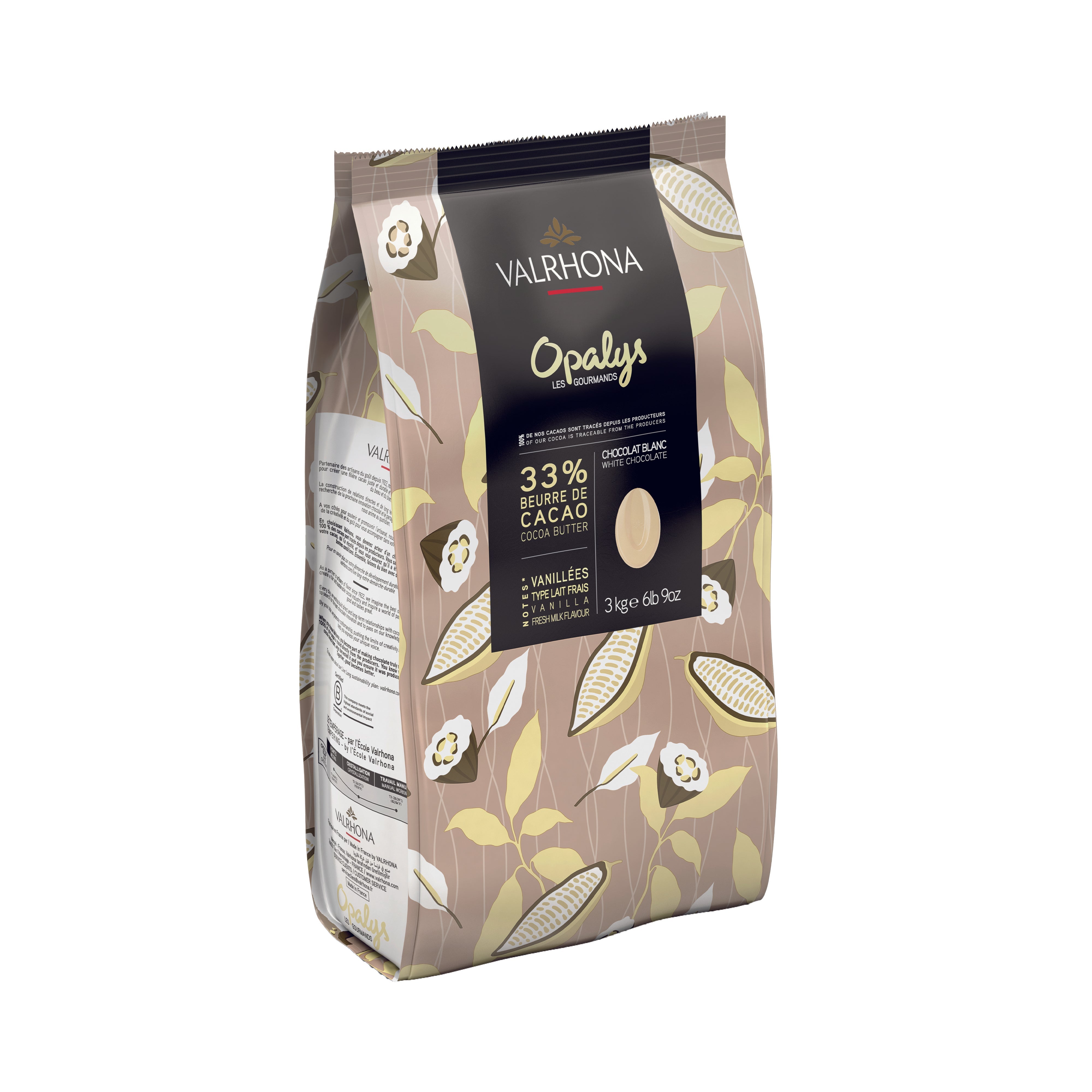 Valrhona 33% Opalys White Chocolate 3kg