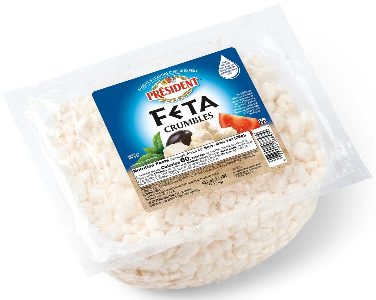 Wholesale Président Cheese Feta Cheese Crumbles 2.5 Lb- Bulk
