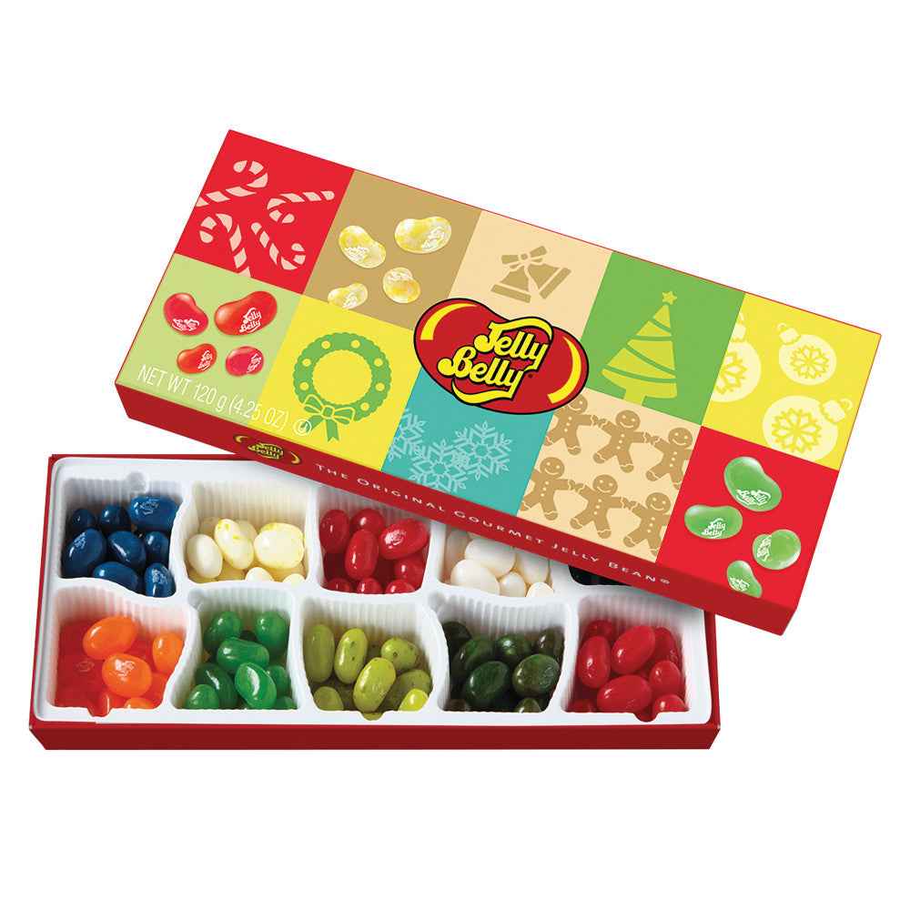 Wholesale Jelly Belly 10 Flavor Christmas 4.25 Oz Gift Box-10ct Case Bulk