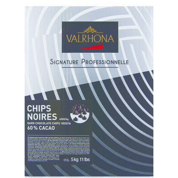 Valrhona 60% Dark Chocolate Chips 4000 Count Per LB 5kg
