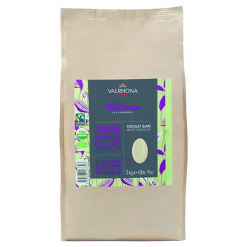 Valrhona 35% Waina Organic Fair Trade White Chocolate 3kg