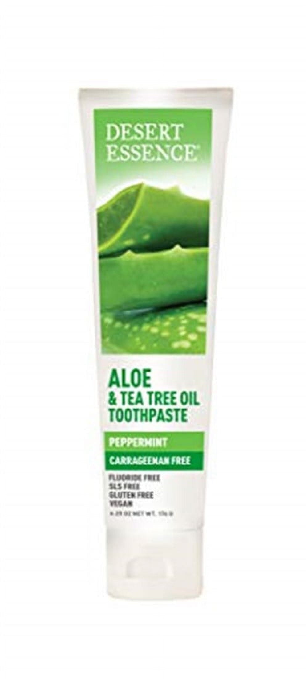 Desert Essence Aloe & Tea Tree Oil Toothpaste - Flouride Free - Peppermint 6.25 oz Tube
