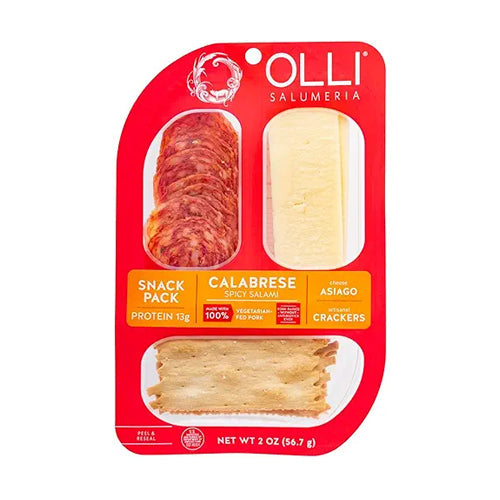 Wholesale Olli Salumeria OLLI CALABRESE ASIAGO SNAC PCK 2oz-10ct Case Bulk