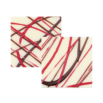 Leman White Chocolate Square with Red Drizzle