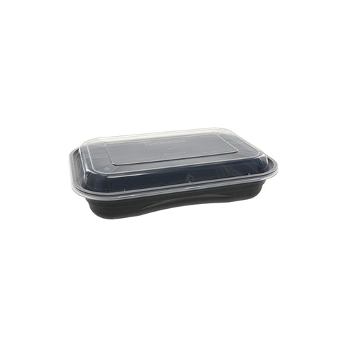 Pactiv 27 oz Black Bottom Clear Top Rectangle Container 150count