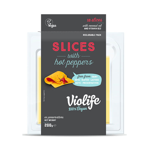 Violife Vegan Hot Pepper Cheddar Cheese Slices 2.2lb