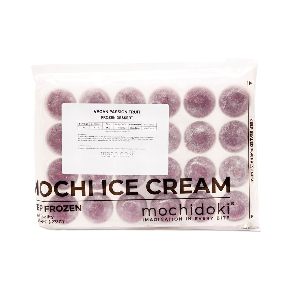 Wholesale Mochidoki Vegan Passionfruit Mochi 96count-1ct Case Bulk