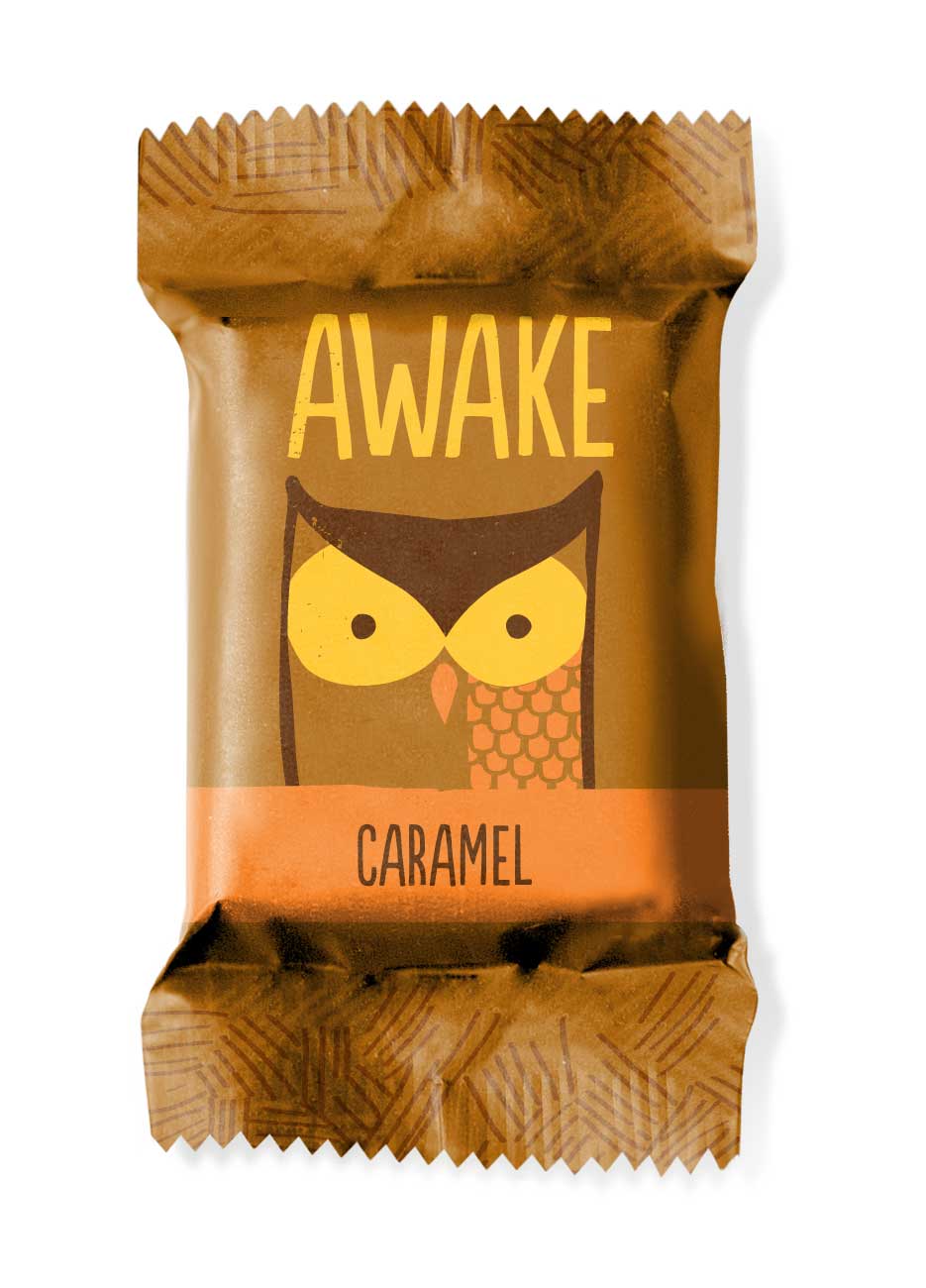 Awake Singles Caramel Caffeinated Chocolate Bites 0.58 Oz Bar
