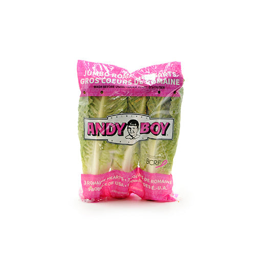 Wholesale Andy Boy Romaine Hearts Lettuce 3 ct Bag-12ct Case Bulk