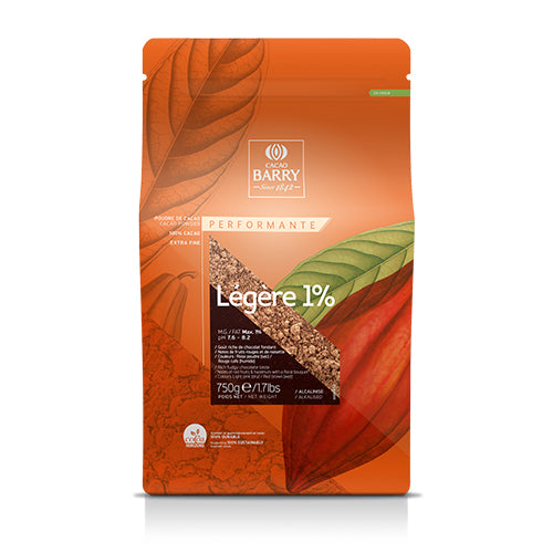 Cacao Barry 1% Low Fat Legere Cacao Powder .75kg