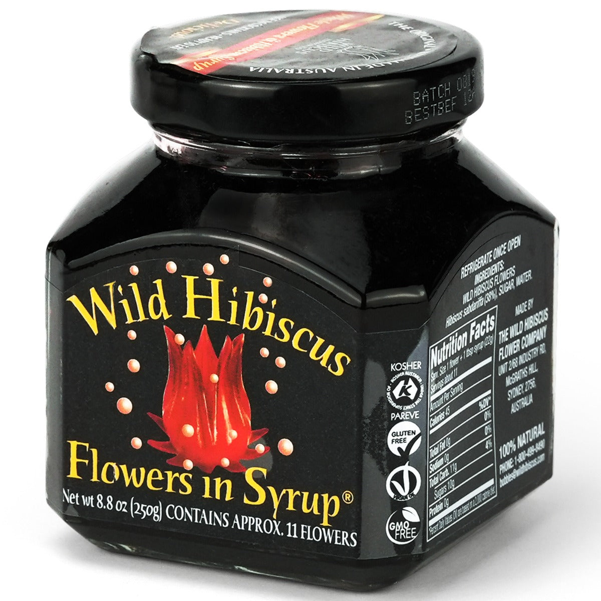 Wholesale Wild Hibiscus Flowers in Syrup 8.8 oz-12ct Case Bulk