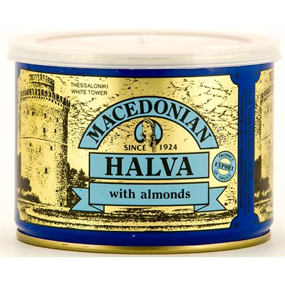 Wholesale Haitoglou Macedonian Halva With Almonds 500G Tin- Bulk