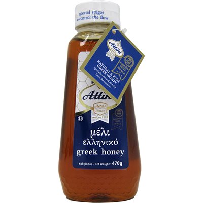 Wholesale Attiki Greek Honey 470G Plastic Bottle- Bulk