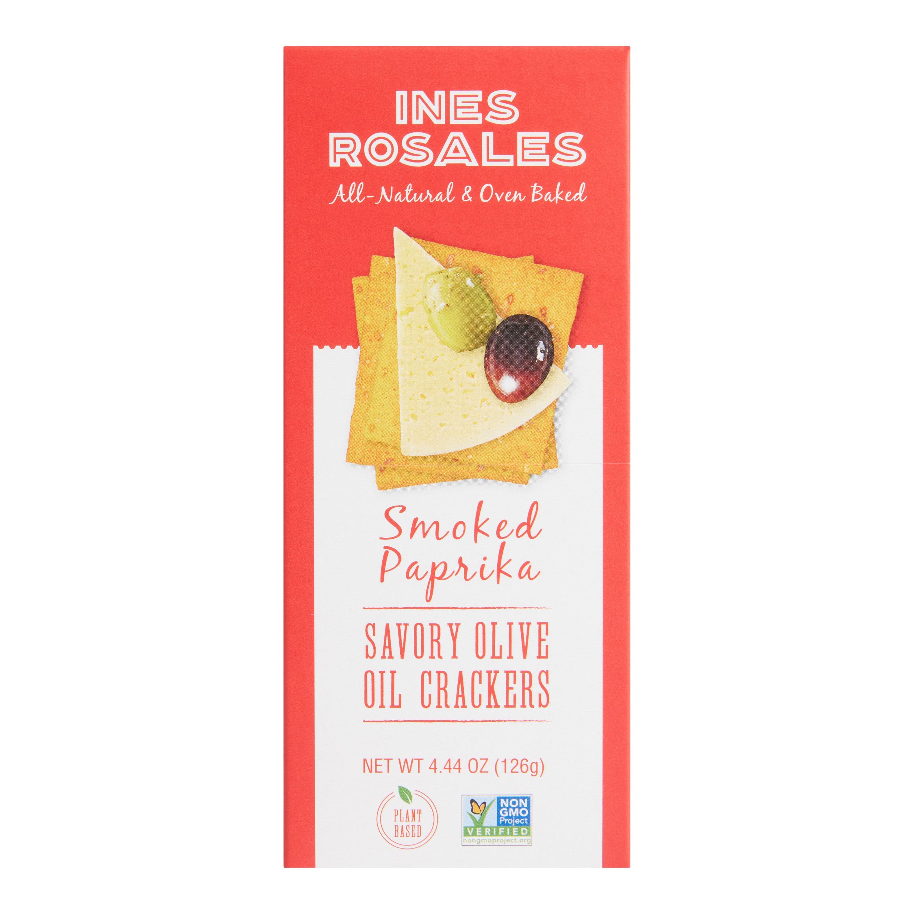 Ines Rosales Smoked Paprika Savory Olive Oil Crackers 4.44oz 12ct