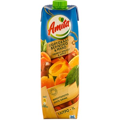 Wholesale Amita Orange Apple & Apricot Nectar 1L tetra paks-12ct case Bulk