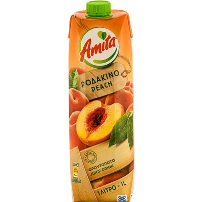 Wholesale Amita Peach Juice 1L tetra paks-12ct case Bulk