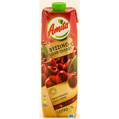 Wholesale Amita Sour Cherry Juice 1L tetra paks-12ct case Bulk