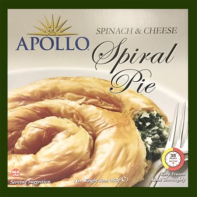 Wholesale Apollo Spiral Spinach & Cheese Pie 850g- Bulk