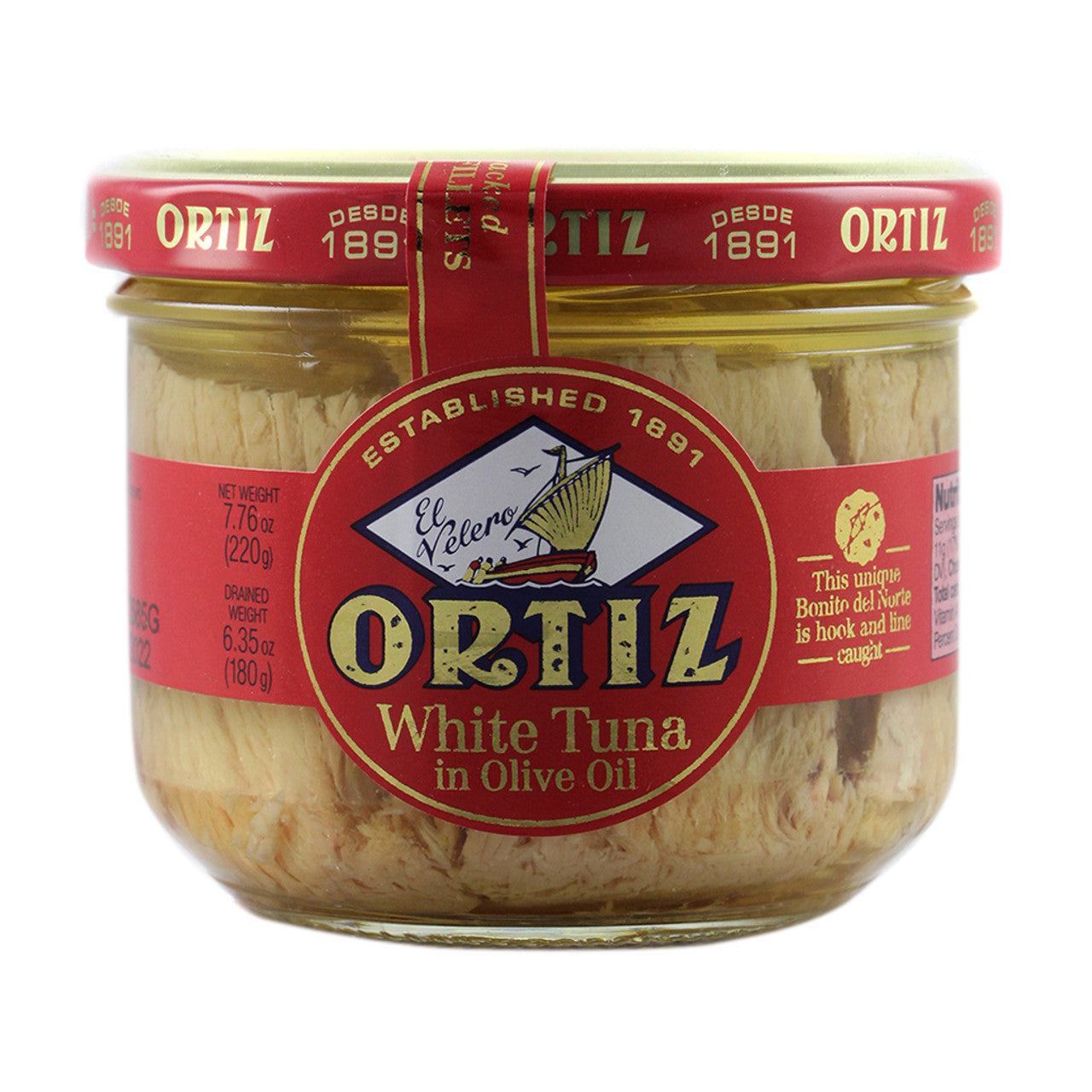 Ortiz Bonito in Oil Glass Jar 220g 12ct