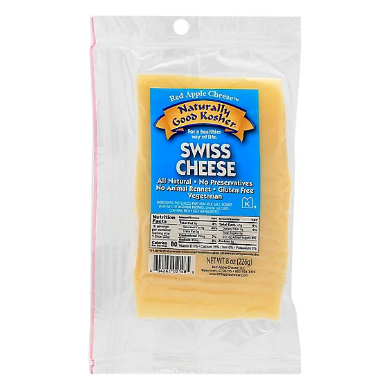 Naturally Good Kosher Cheese Swiss Sliced 8oz 12ct